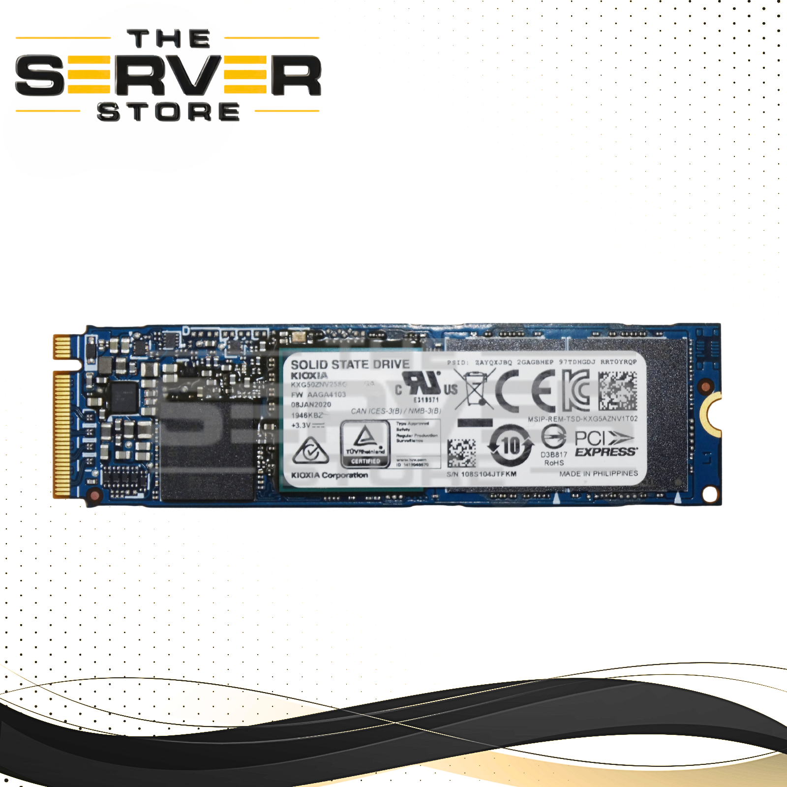 Kioxia 256GB NVMe 2280 M.2 PCIe Gen 3.0 x4 SSD XG5 Series KXG50ZNV256G