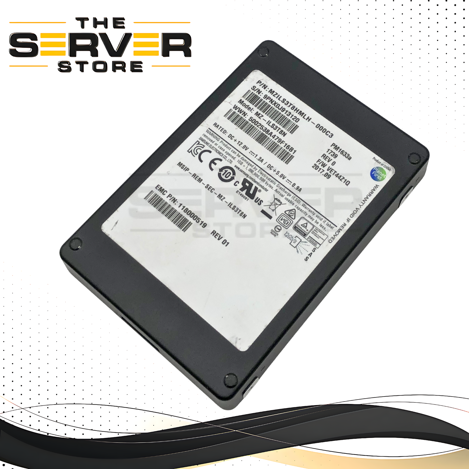 EMC 3.84TB SAS 12G RI SFF 2.5" SSD Samsung PM1633a Series MZ-ILS3T8N 118000519