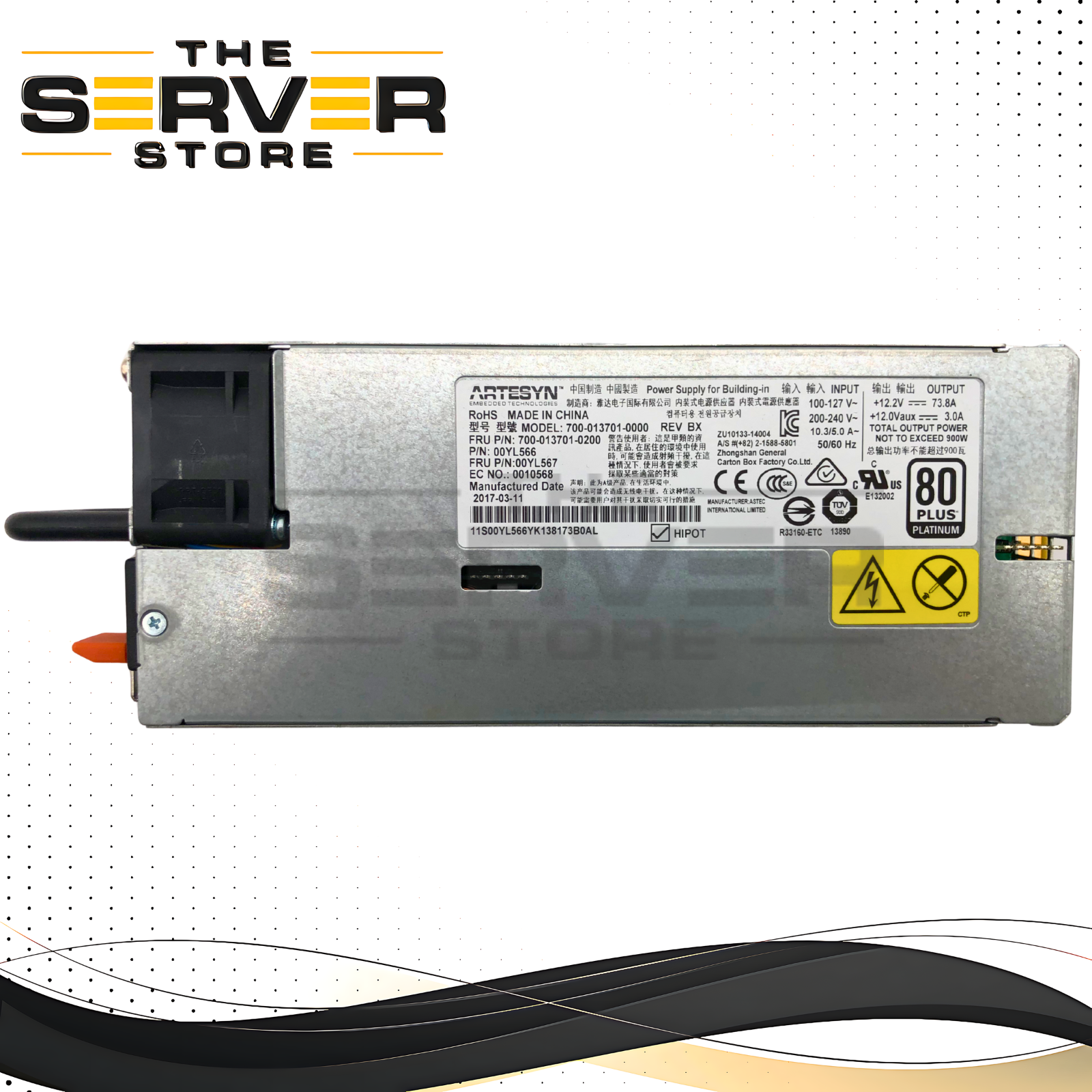 IBM Lenovo 900W Watt PSU Power Supply for X3650 M5 Server 00YL567