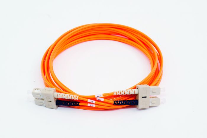 Fiber Optic Patch Cable, SC PC to SC PC, 3mm Duplex MM ClearCurve OM2 Fiber
