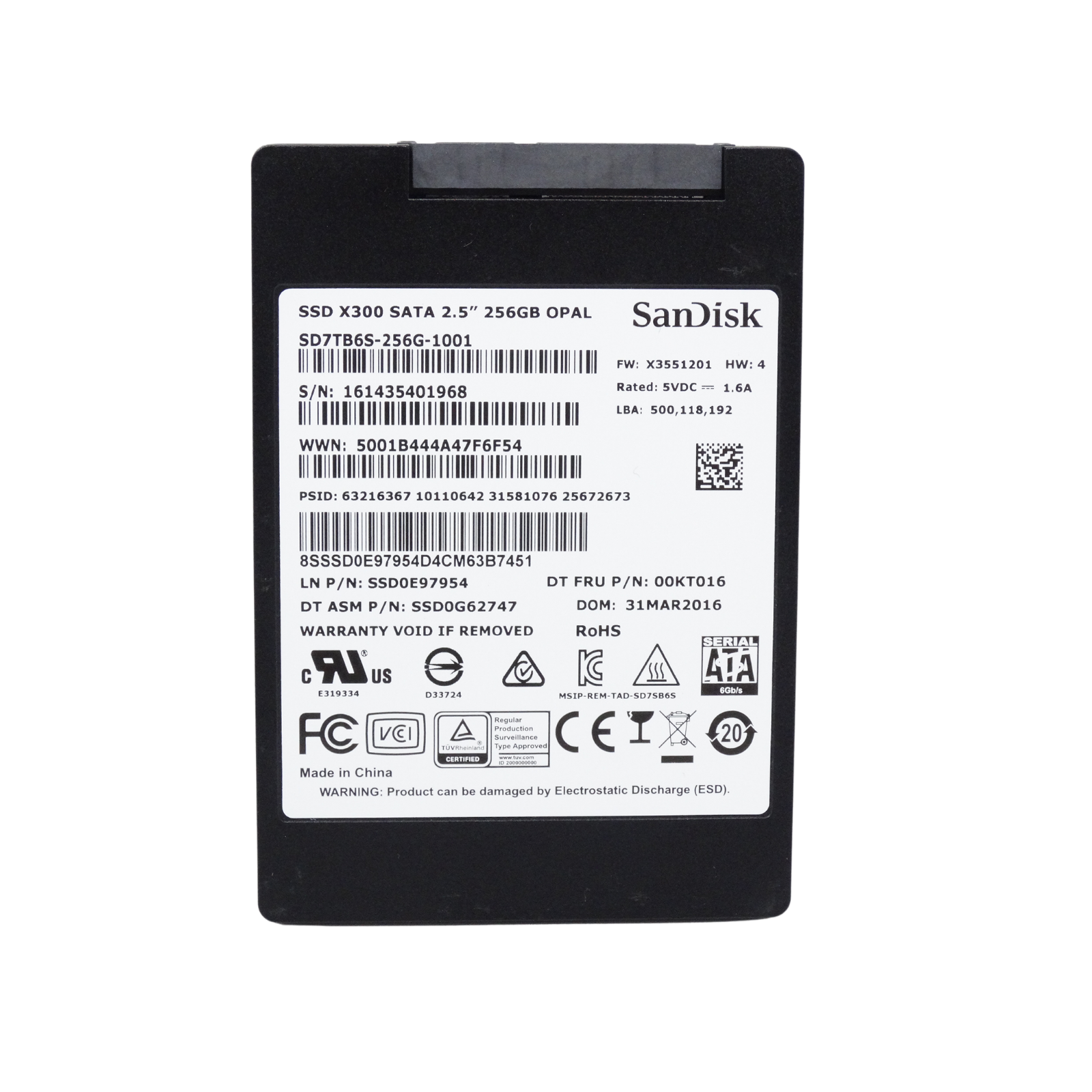 Lenovo 256GB MLC SATA 6Gbps  2.5'' SSD Solid State Drive (SSD0E97954)