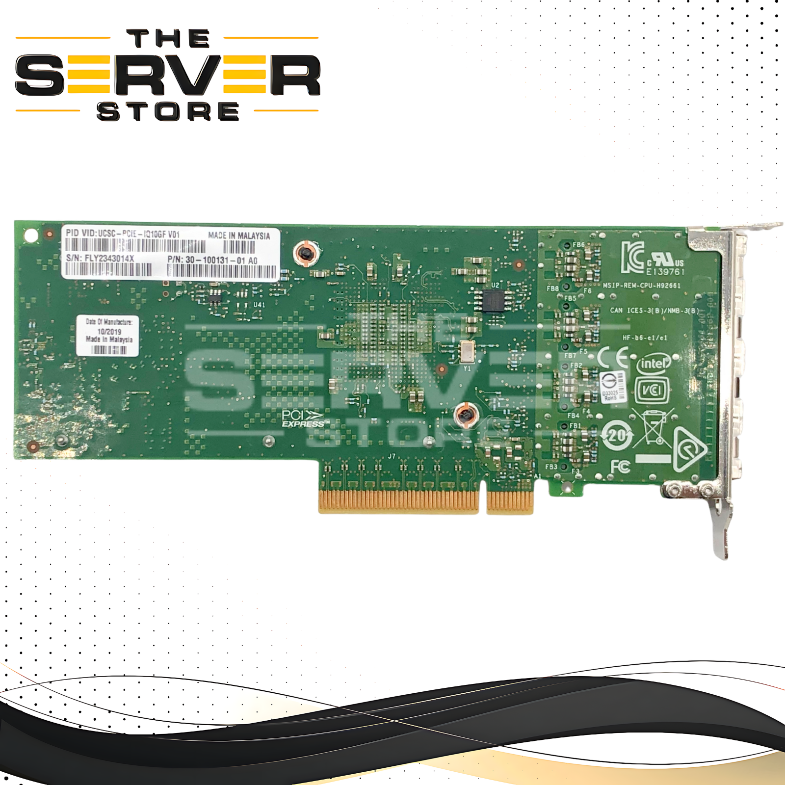 Cisco Intel X710 Quad-Port 10G SFP+ Network Interface Card (NIC), Low-Profile Bracket. P/N: UCSC-PCIE-IQ10GF.