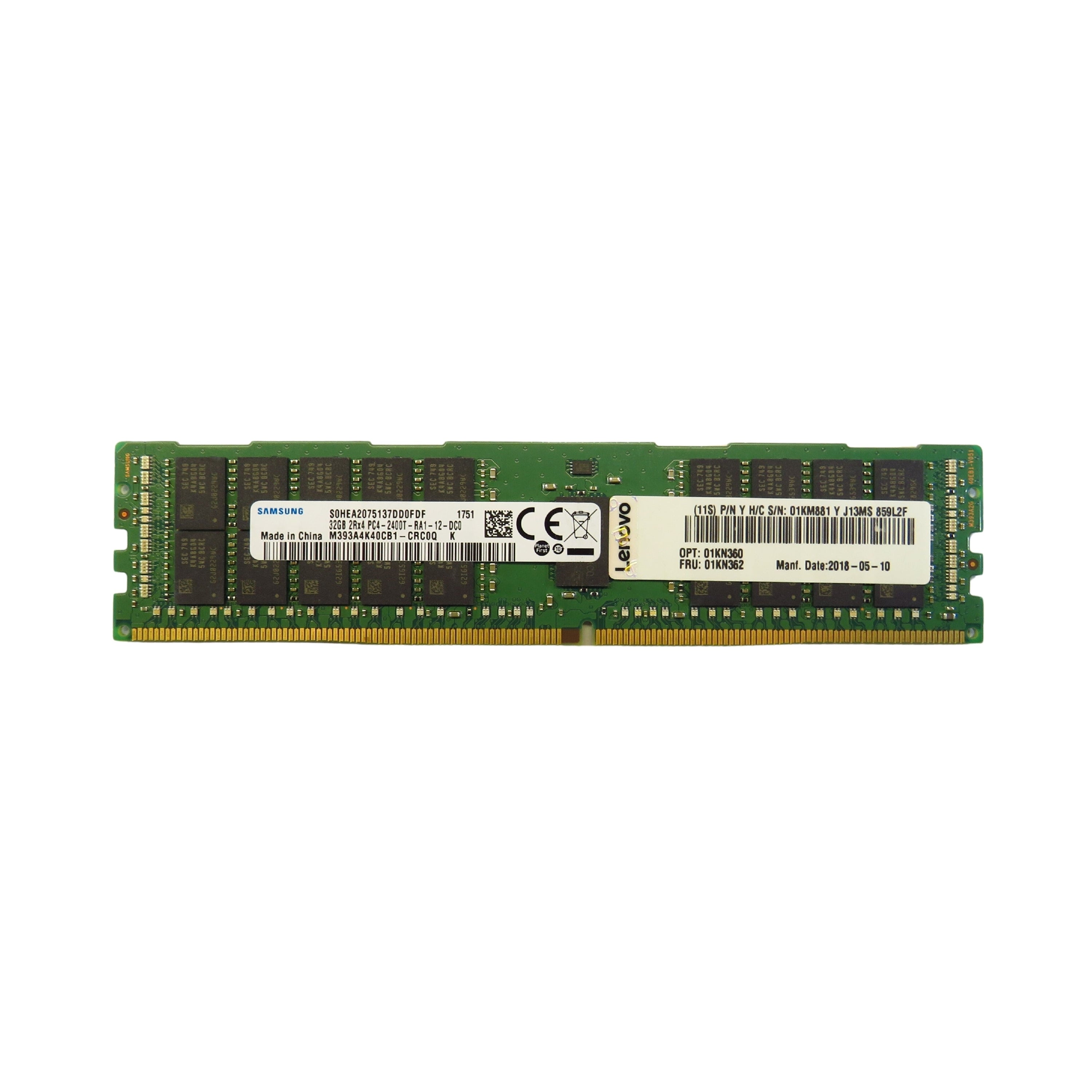 Lenovo 01KN362 01KN360 32GB 2Rx4 PC4-2400T 2400MHz DDR4 ECC Server Memory (Refurbished)
