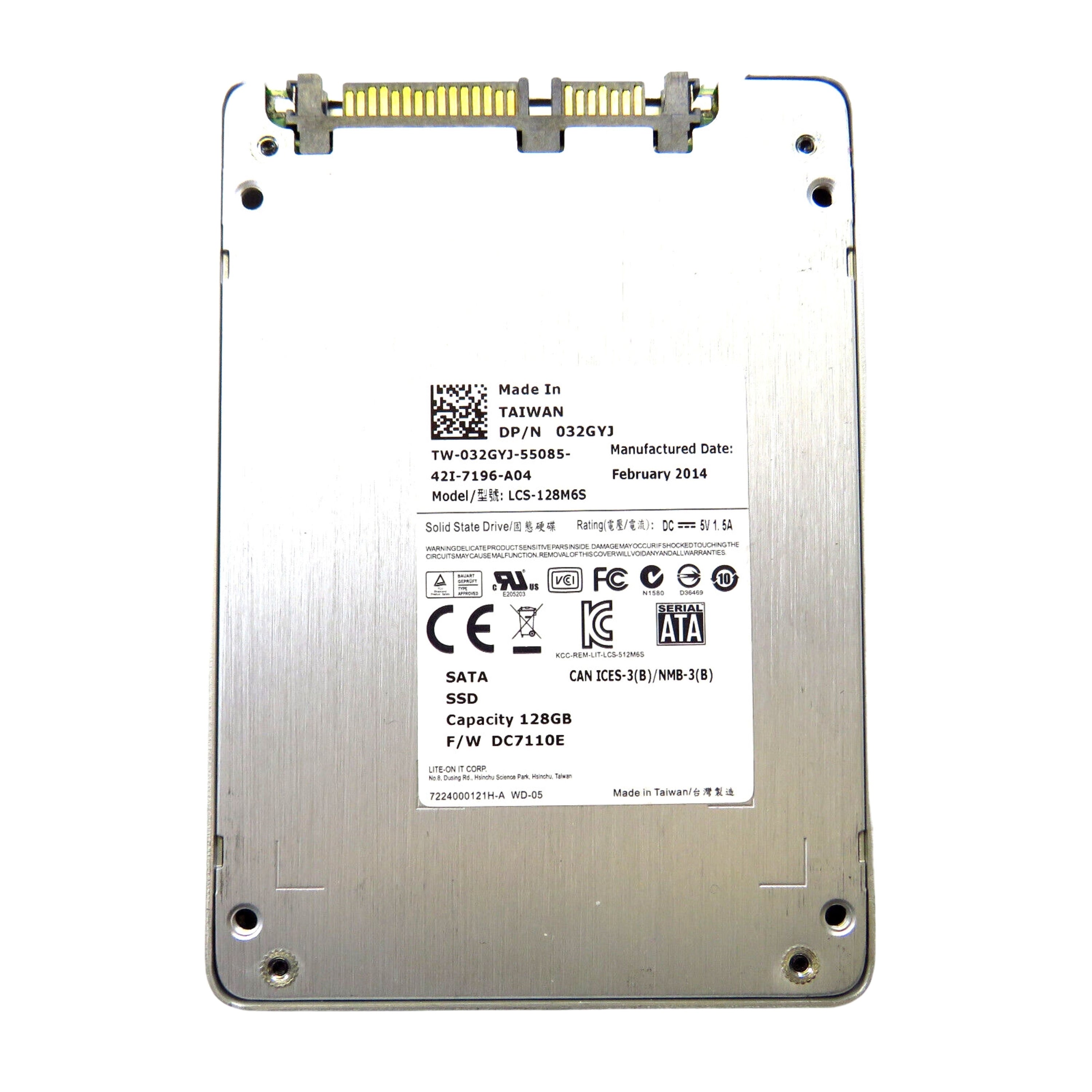 Dell 32GYJ LCS-128M6S 128GB 2.5" SATA 6Gbps 7mm SSD Solid State Drive (Refurbished)