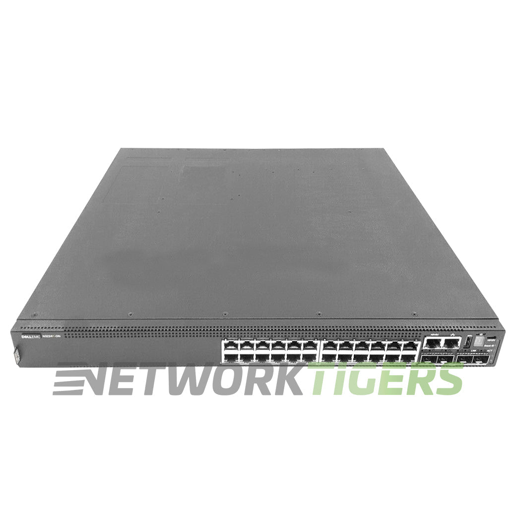 Dell N3224P-ON 24x 1GB PoE RJ45 4x 10GB SFP+ 2x 100GB QSFP28 F-B Air Switch