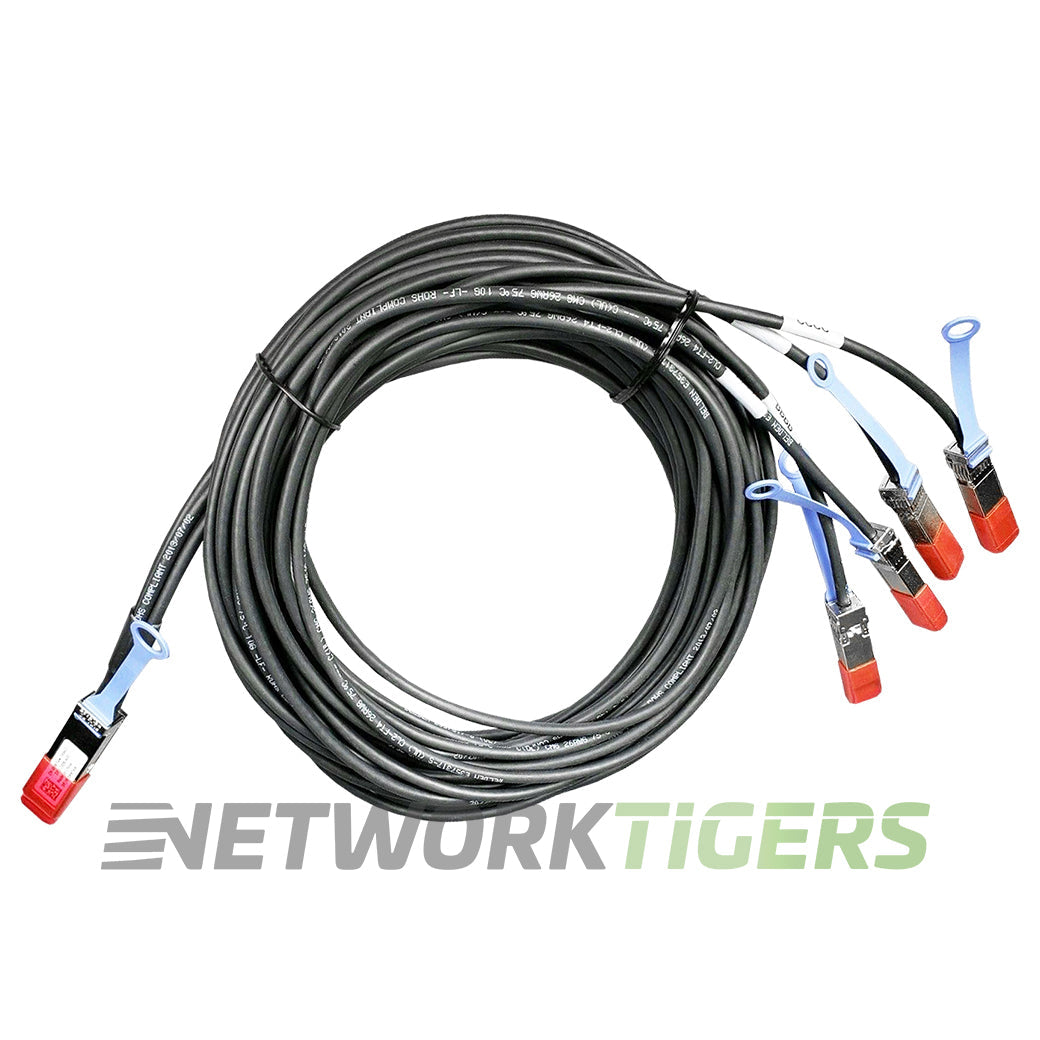 NEW Dell 470-AAXH 5m 40GB QSFP to 4x 10GB SFP+ P8T4W DA Breakout Cable