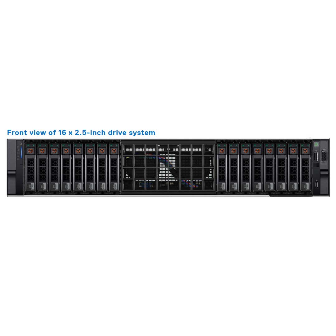 8x 2.5" + 8x 2.5" NVMe RAID Rack Chassis | Refurbished Dell PowerEdge R760