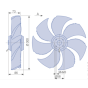 FN030-4EA.WC.A7 ZIEHL-ABEGG Axial Fan 1~230V 0.1/0.13kW 0.41/0.56A 1330/1440rpm
