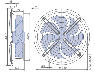 FN031-4EH.WD.V7 ZIEHL-ABEGG Axial Fan 0.12kW 230/V 0.54A 1330rpm
