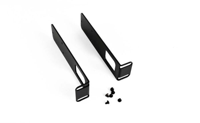 Flush Mount Rack Adapter Brackets 2RU 19" Black (Pair)