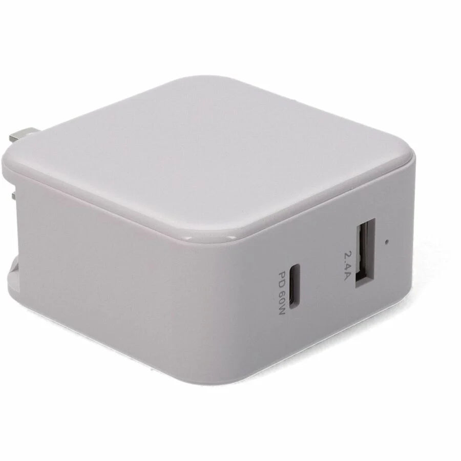 AddOn Wall Plug to USB C 3.1 15V at 3A, or 20V at 3A 60W total for US White