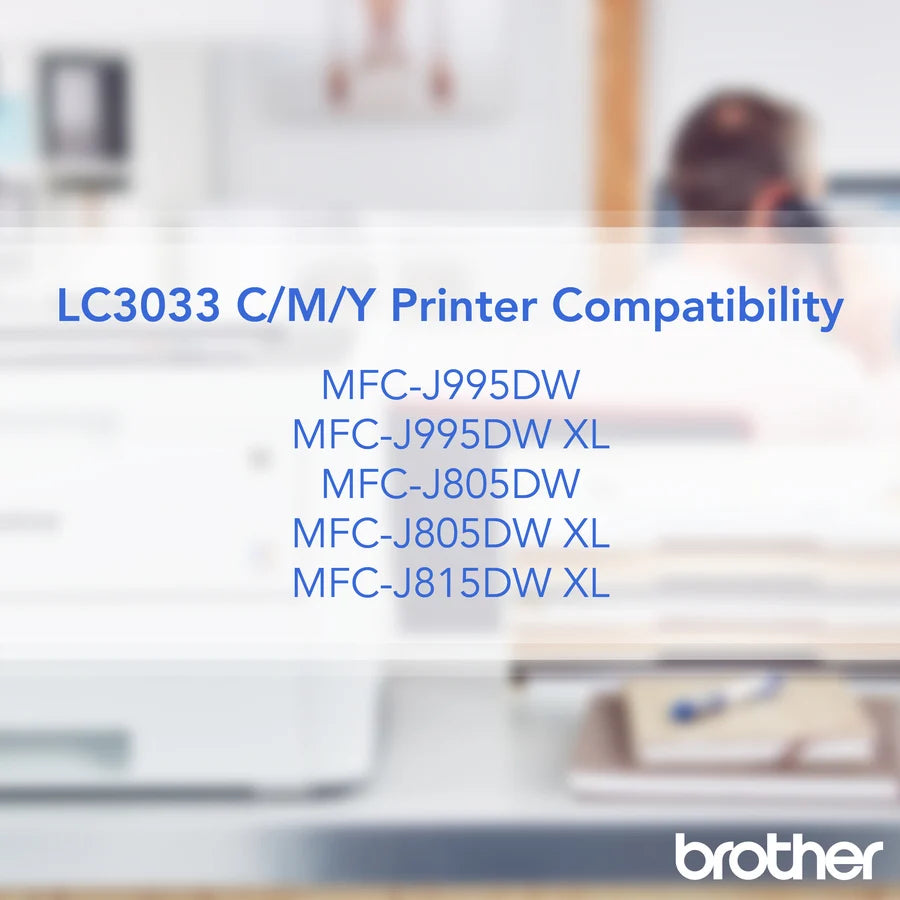 Brother Genuine LC30333PKS 3-Pack Super High-yield Color INKvestment Tank Ink Cartridges