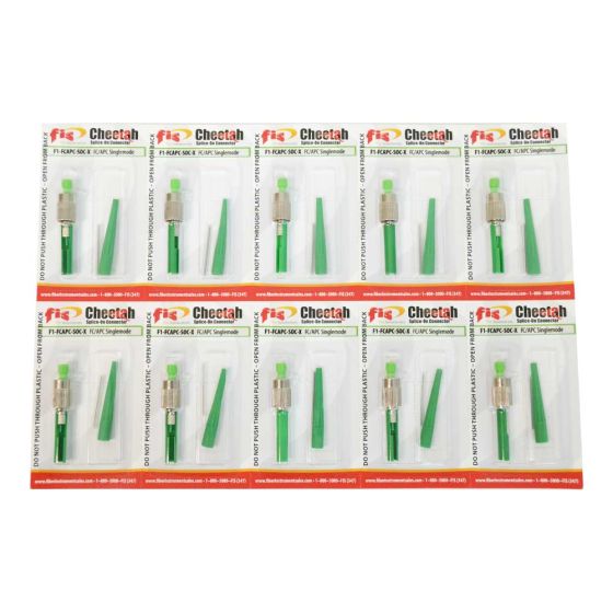Splice-On Connector Cheetah FC APC Singlemode 900um Green 10 Pack