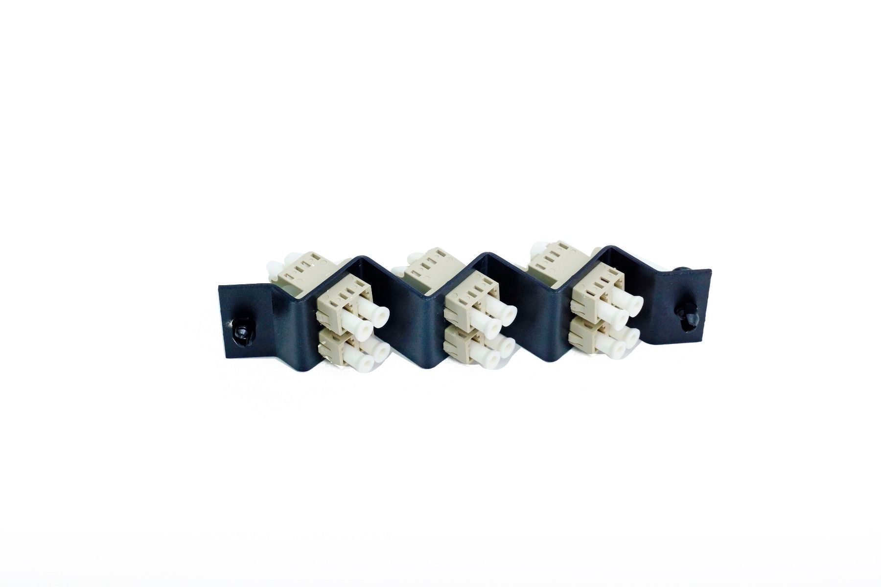 LC Duplex 6 Pack MM Beige Adapters 45 degree Plate - Black