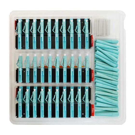 Splice-On Connector Cheetah LC/PC 50um OM3 SOC 900um Aqua - 50pk Clamshell