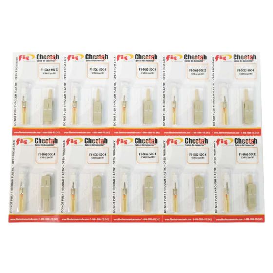 Splice-On Connector Cheetah SC PC Multimode 62.5um OM1 900um Beige 10 Pack