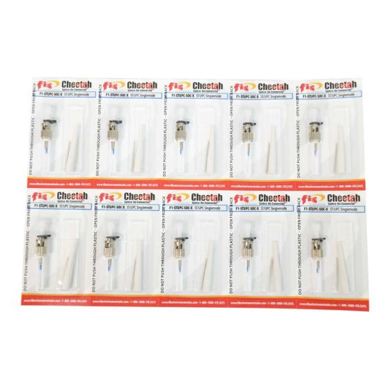 Splice-On Connector Cheetah ST UPC Singlemode 900um White 10 Pack