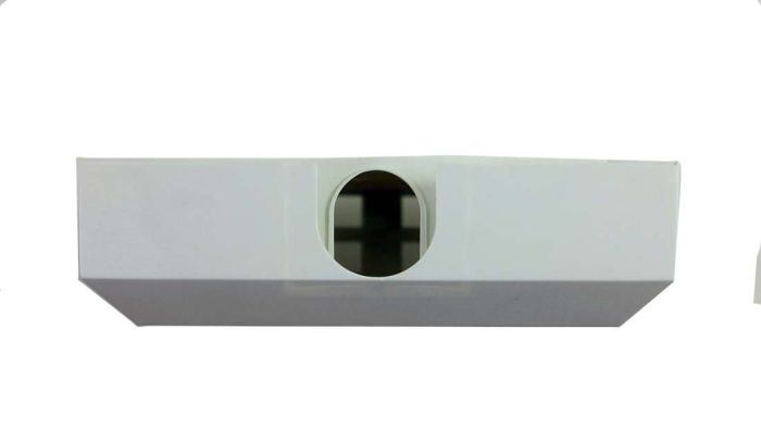 Wall Mount Box Holds (4) SC Duplex or LC Quad Adapters White Unloaded