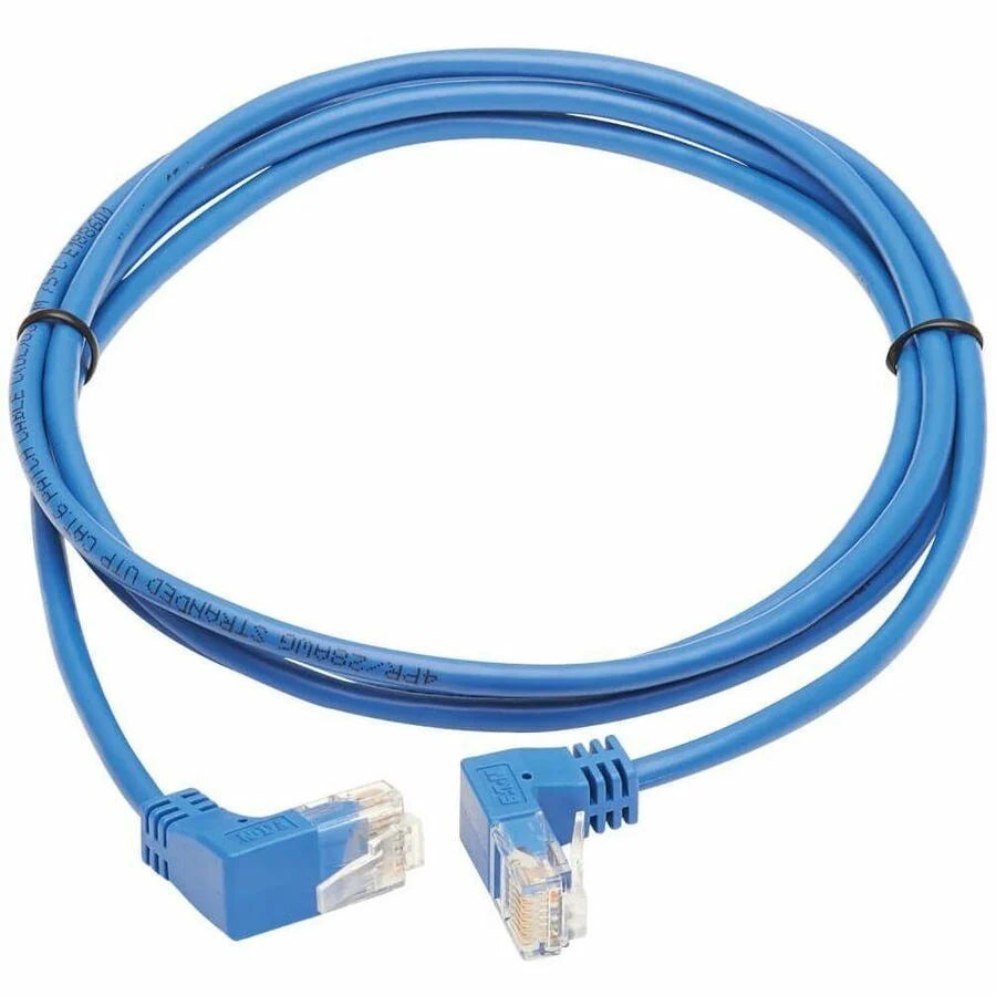 Eaton Tripp Lite Series Up/Down-Angle Cat6 Gigabit Molded Slim UTP Ethernet Cable (RJ45 Up-Angle M to RJ45 Down-Angle M), Blue, 5 ft. (1.52 m)