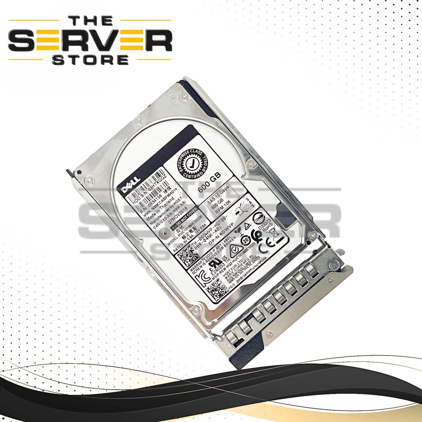 Dell Enterprise 600GB SAS 12G 10K SFF 2.5" HDD HUC101860CSS200 06DWVP 6DWVP