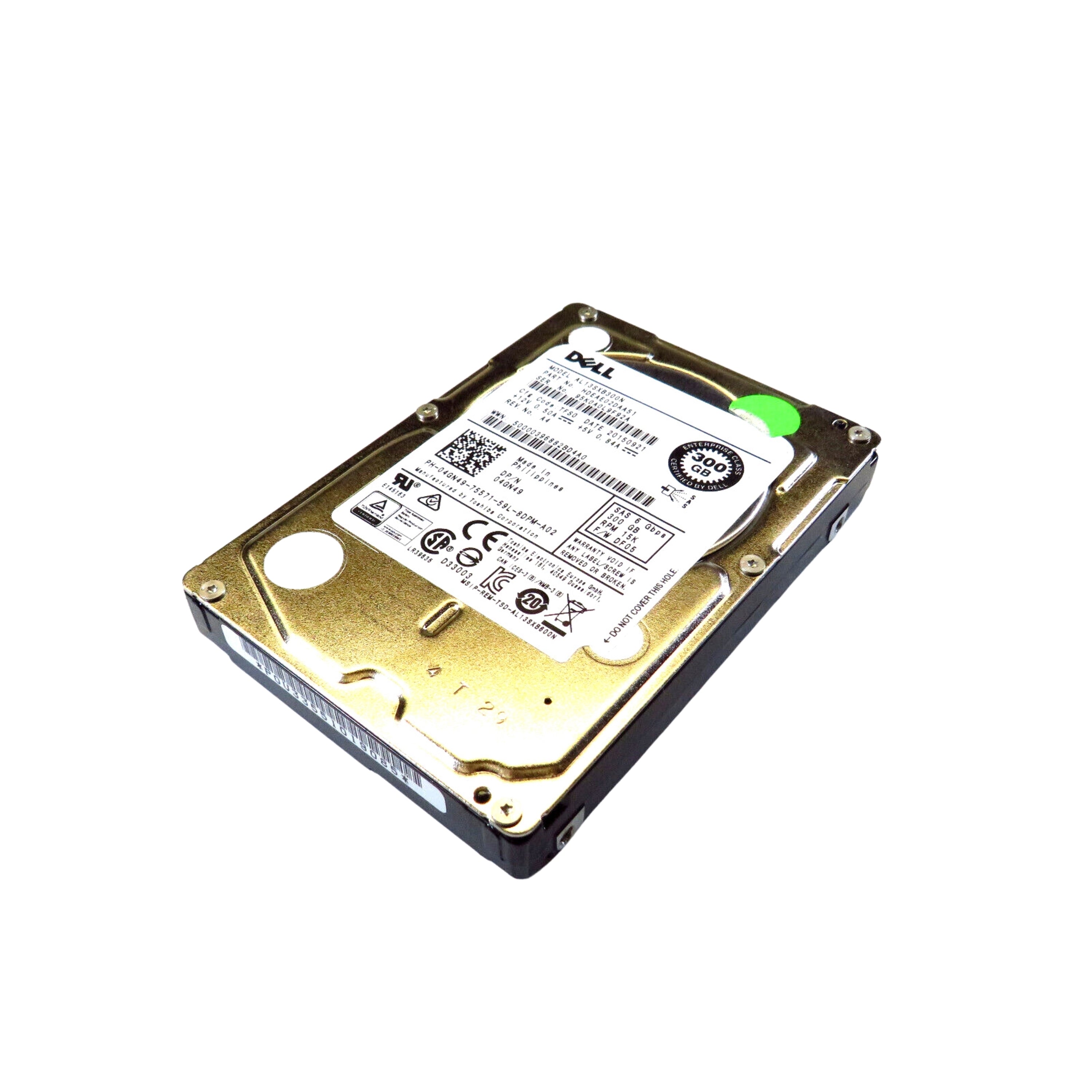Dell 4GN49 2.5" 300GB 15000RPM SAS 6Gb/s Hard Disk Drive (HDD), Silver (Refurbished)