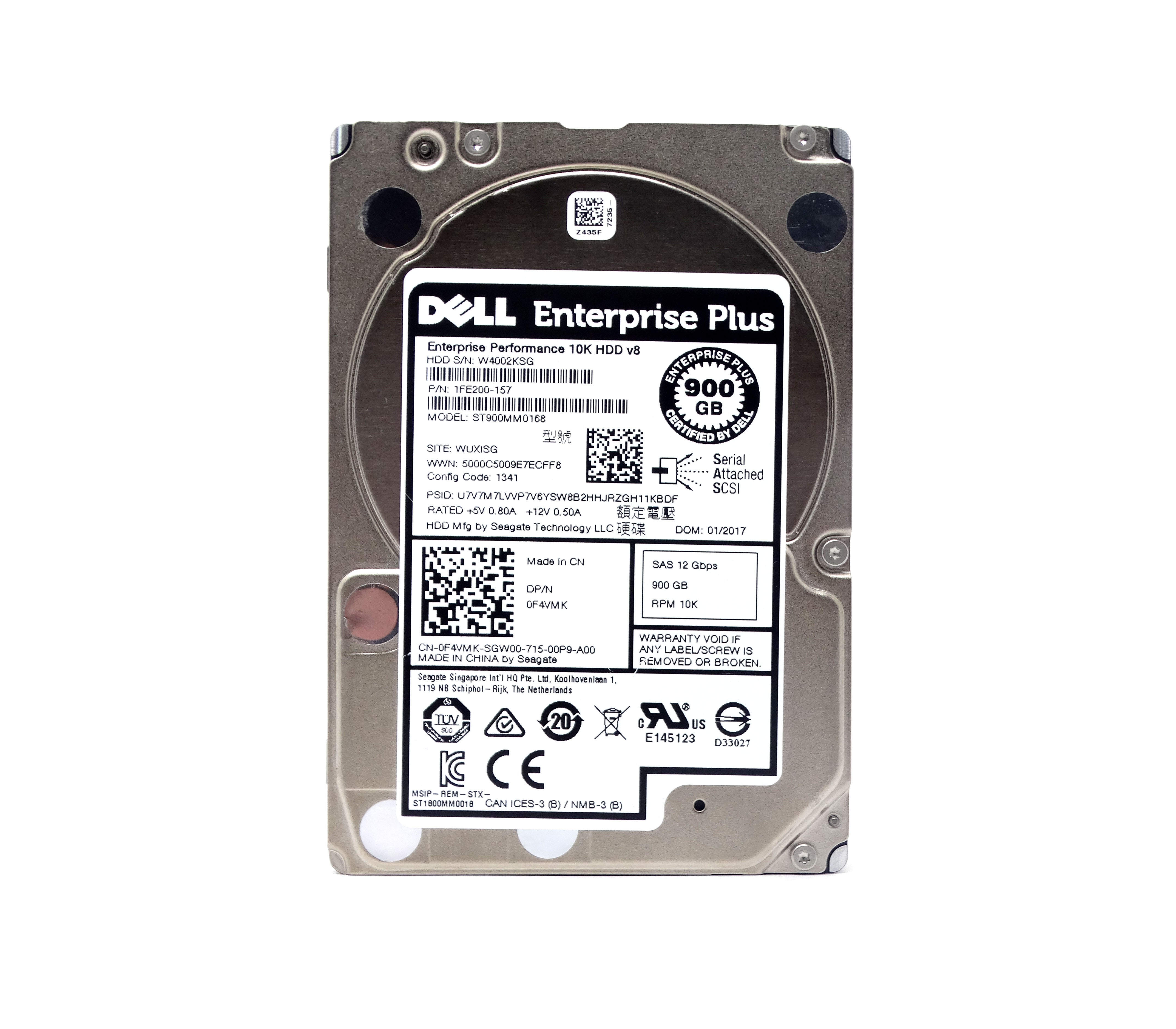Dell Enterprise 900GB 10K 12G 12Gbps SAS 2.5'' HDD Hard Drive (ST900MM0168-DELL)