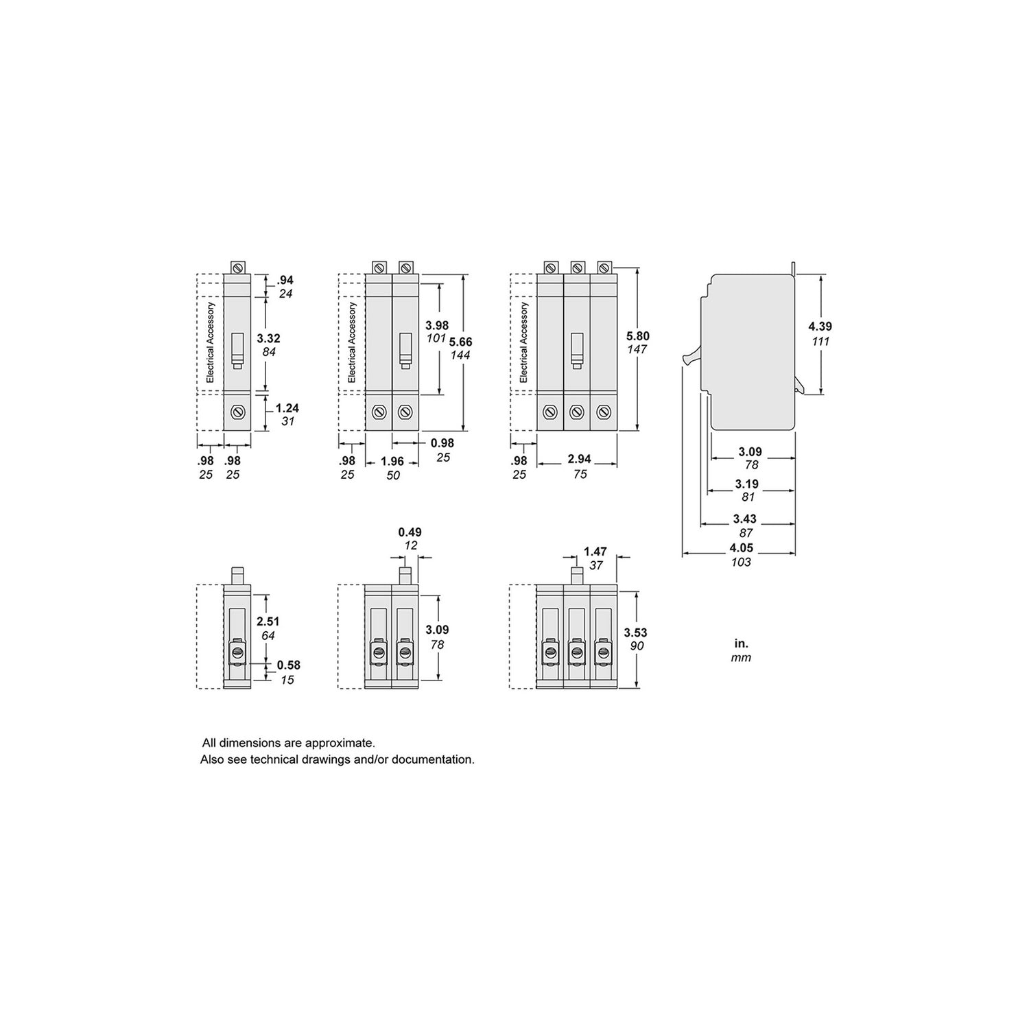 EDB24125 | Square D 2-Pole 125A 480Y/277V Thermal Magnetic Molded Case Circuit Breaker