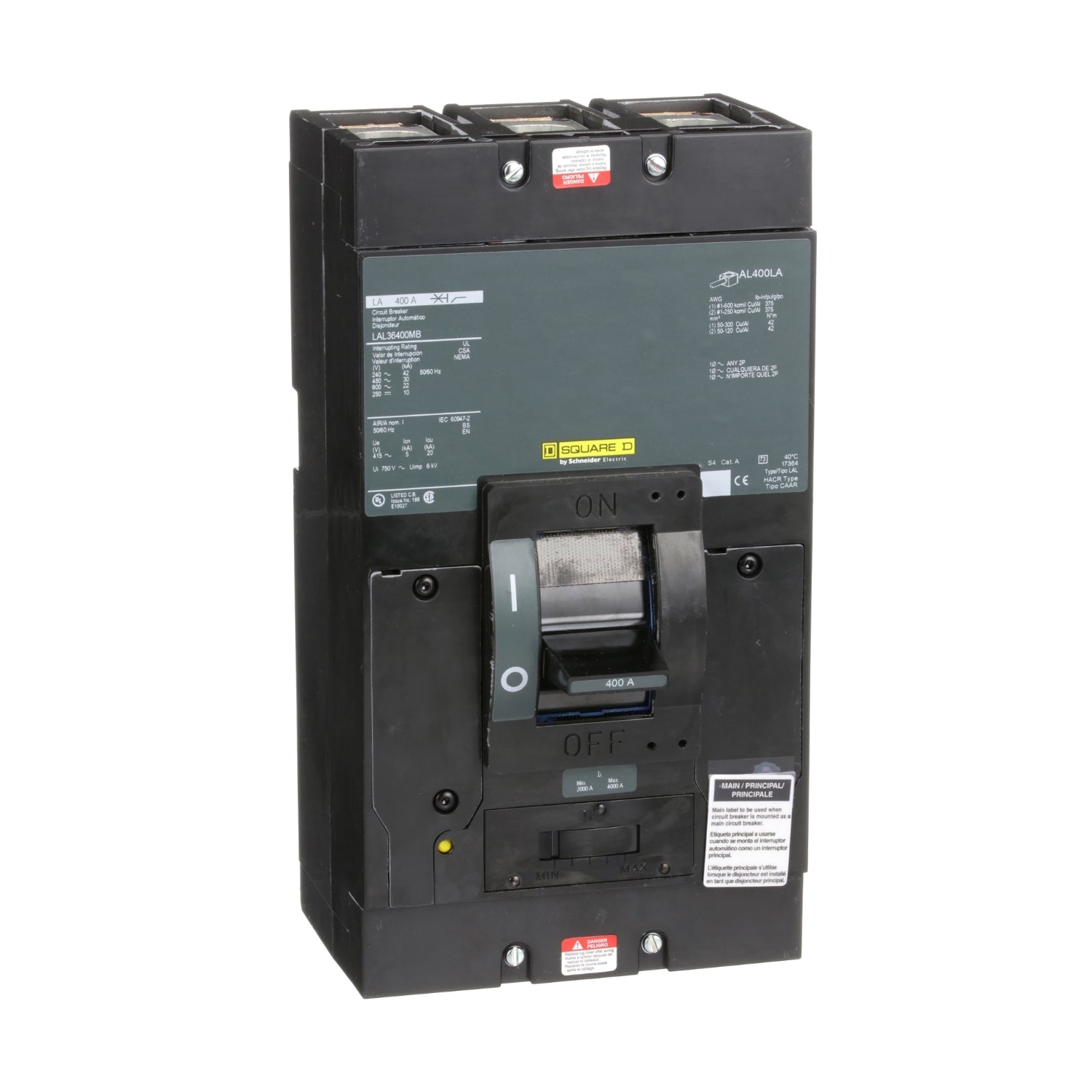 LAL36400MB | Schneider Electric Square D L-Frame 400A 3-Pole Molded Case Circuit Breaker
