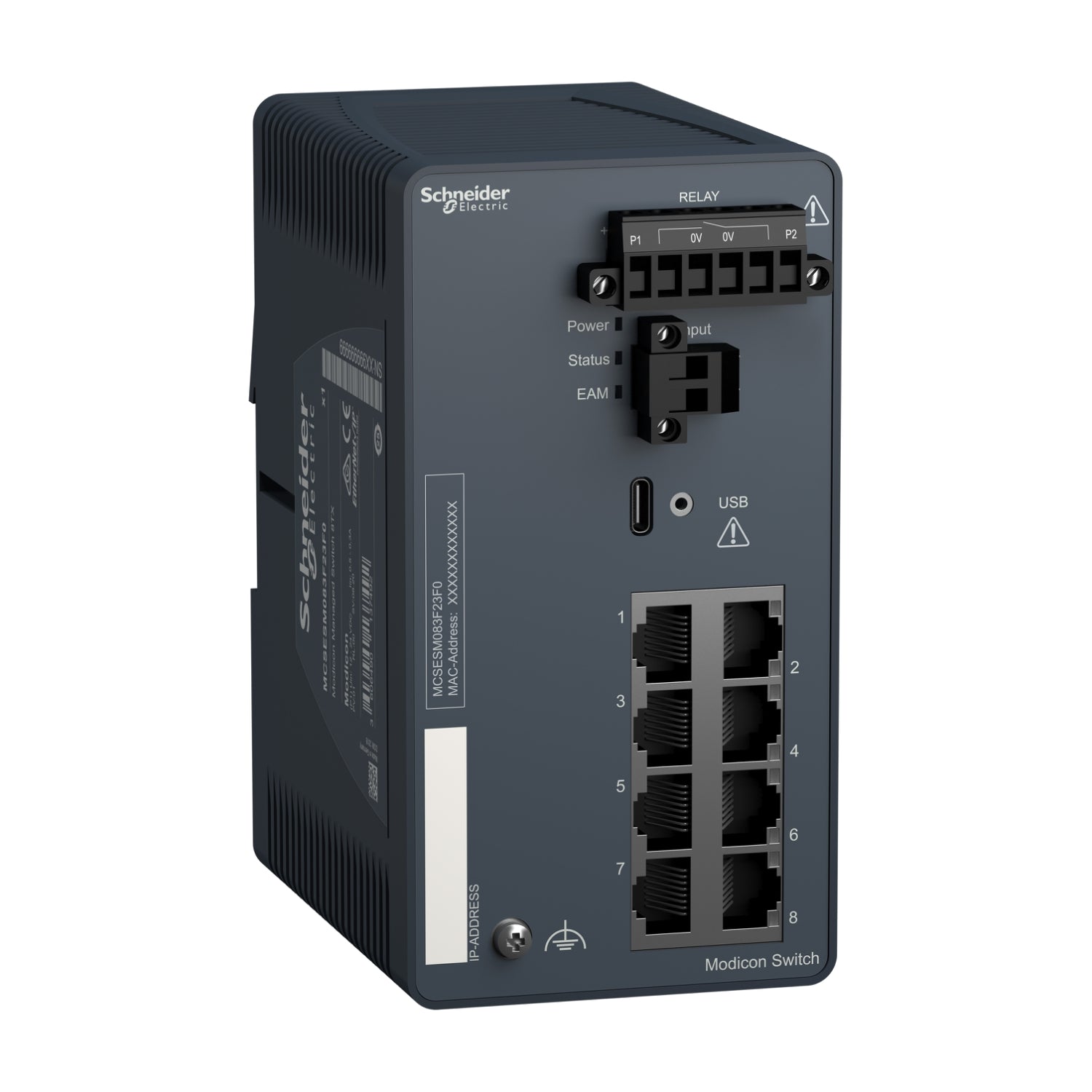 Schneider Electric MCSESM083F23F0 Managed Industrial Ethernet Switch 8-Port Gigabit RJ45 Network Switch