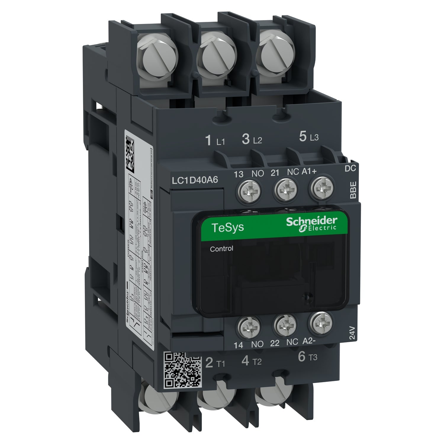 Schneider Electric LC1D40A6BBE IEC Contactor 40A 24V DC Coil TeSys Deca Advanced