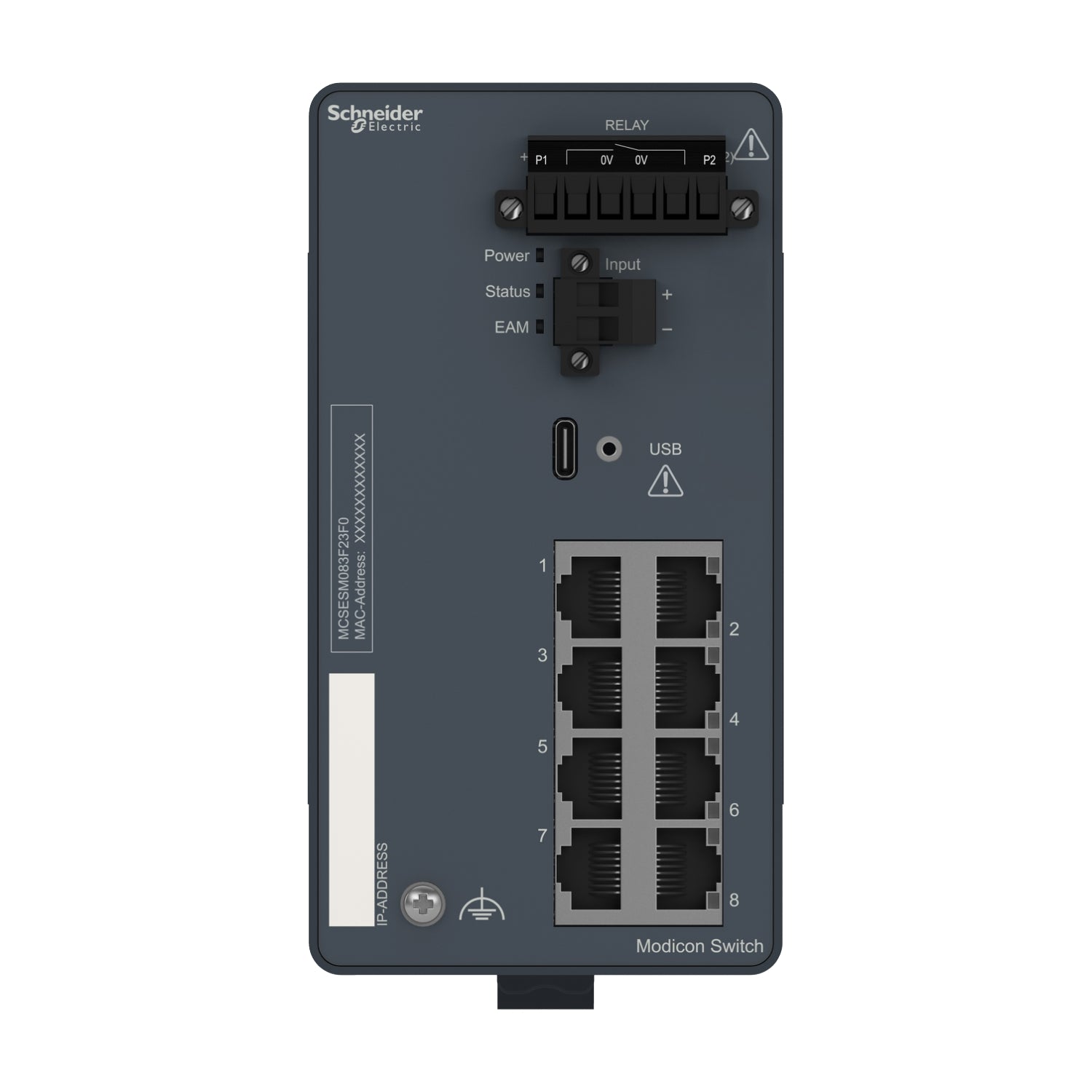 Schneider Electric MCSESM083F23F0 Managed Industrial Ethernet Switch 8-Port Gigabit RJ45 Network Switch