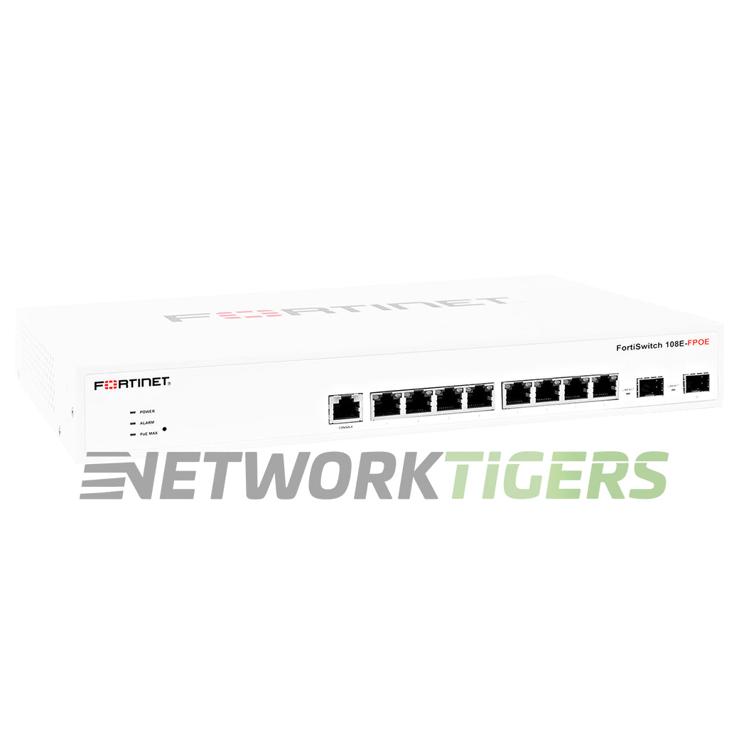 NEW Fortinet FS-108E-FPOE 8x 1GB PoE RJ45 2x SFP Registrable / Unclaimed Switch