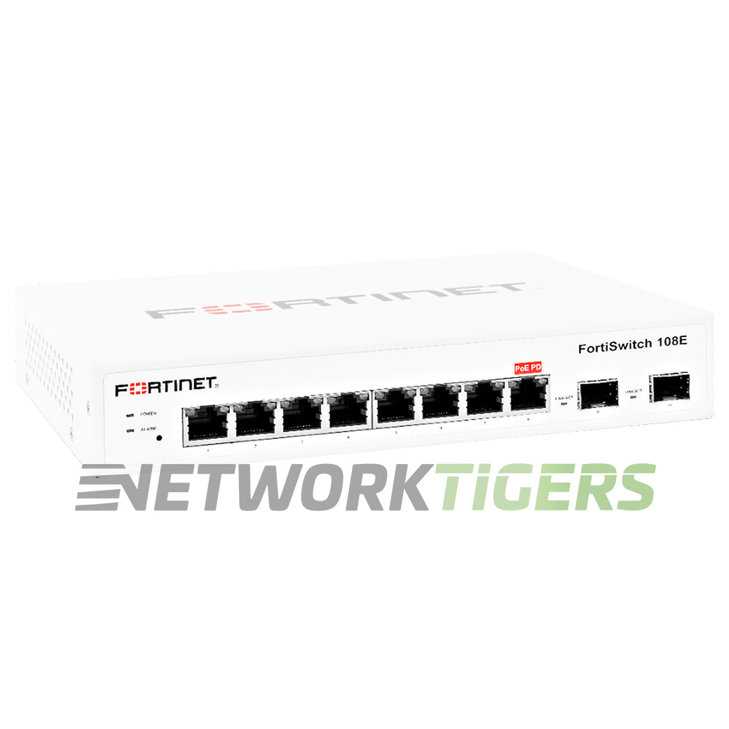 NEW Fortinet FS-108E 100 Series 8x 1GB RJ45 2x1GB SFP Back-to-Front Airflow