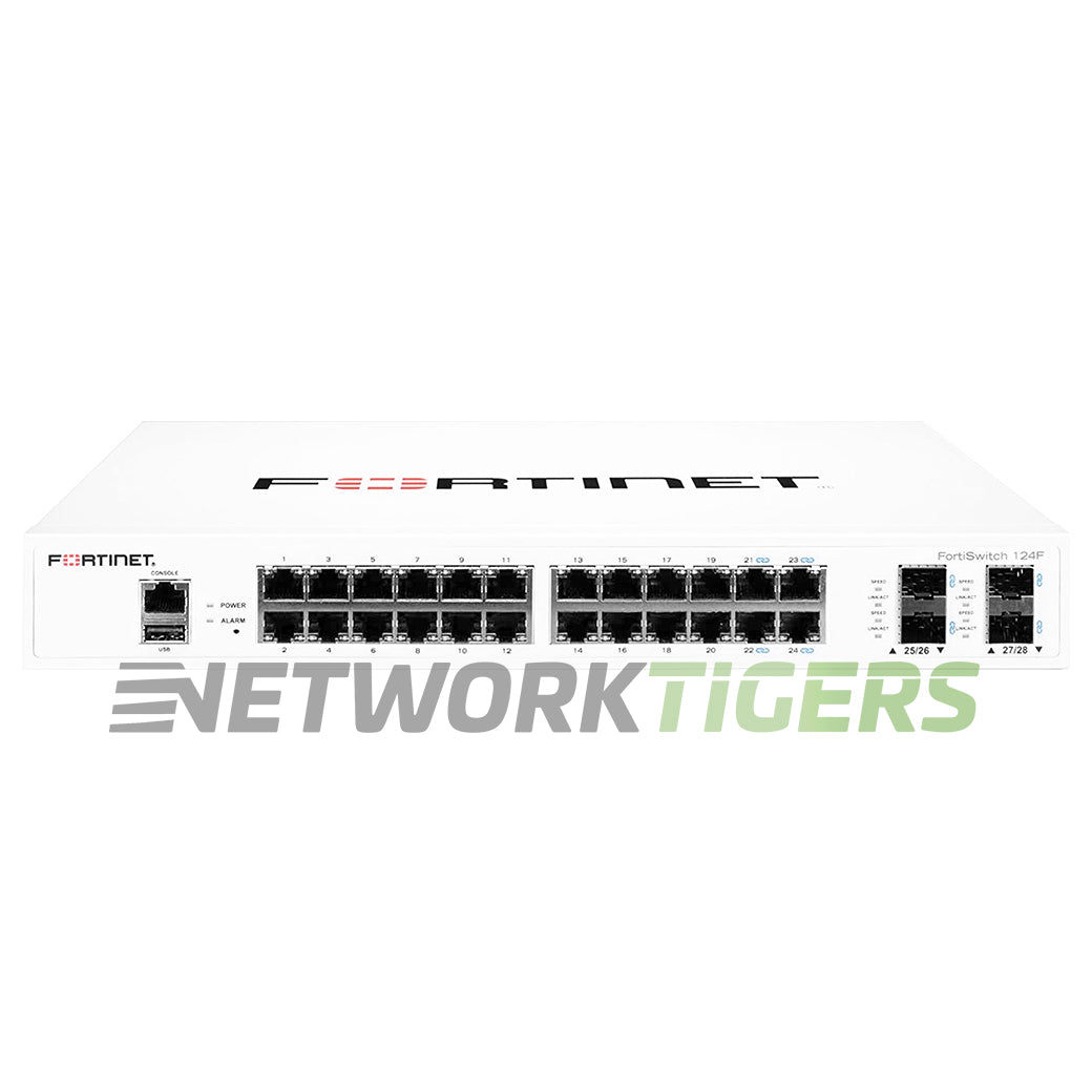 Fortinet FS-124F 100 Series 24x 1GB RJ45 4x SFP+ Registrable / Unclaimed Switch
