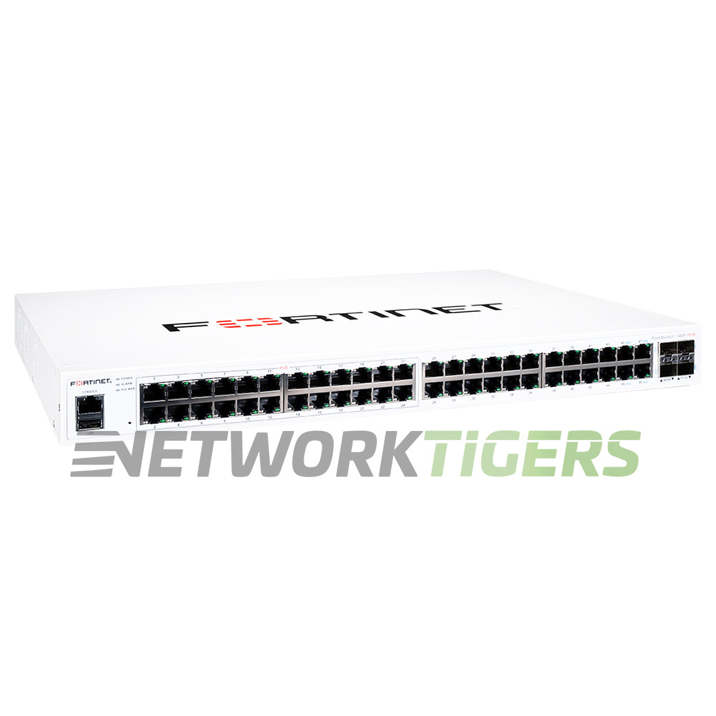 NEW Fortinet FS-148F-PoE 100 Series 48x1GB RJ45 Registrable / Unclaimed Switch