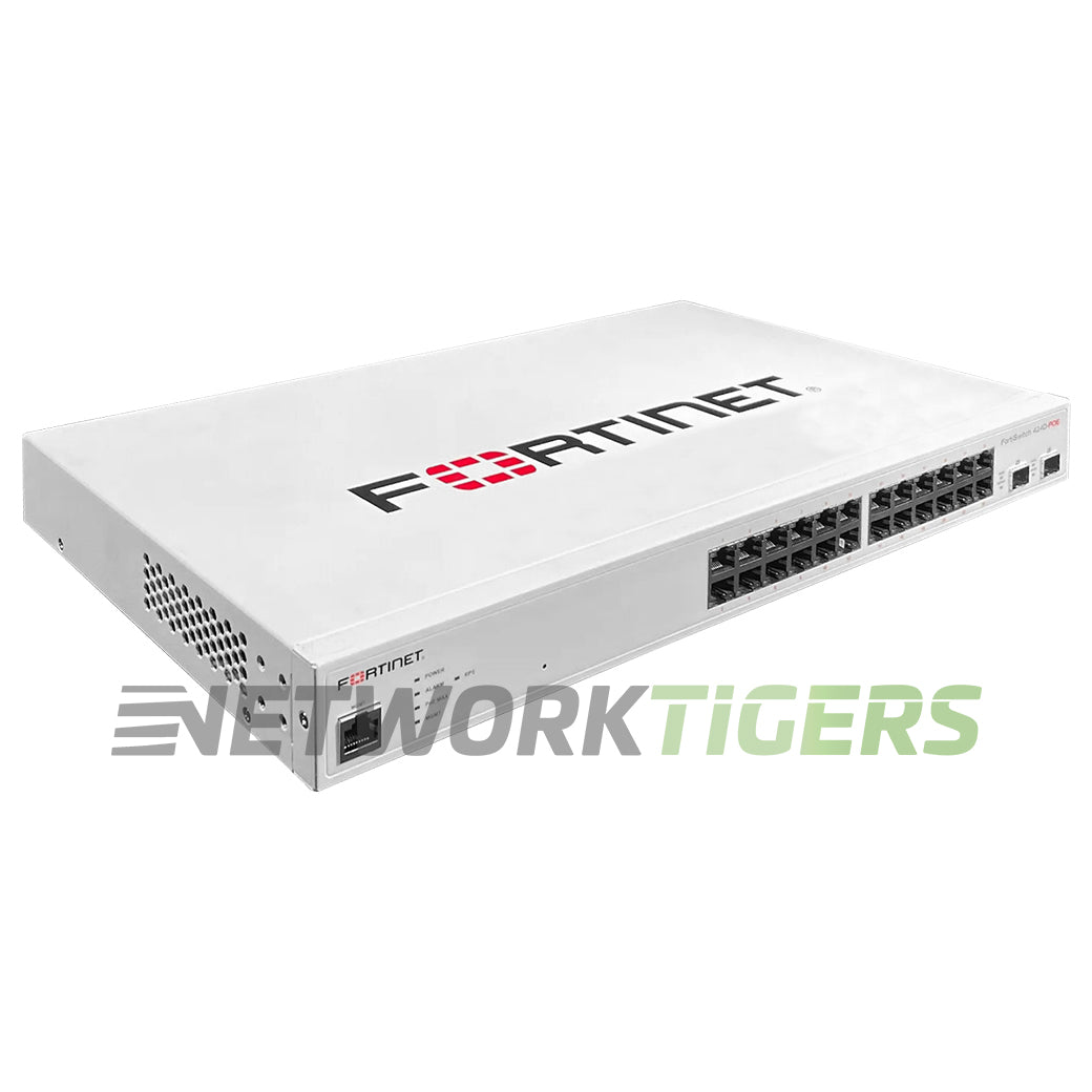 NEW Fortinet FS-424D-POE 24x RJ45 (12x PoE+) 2x SFP+ Unclaimed Switch