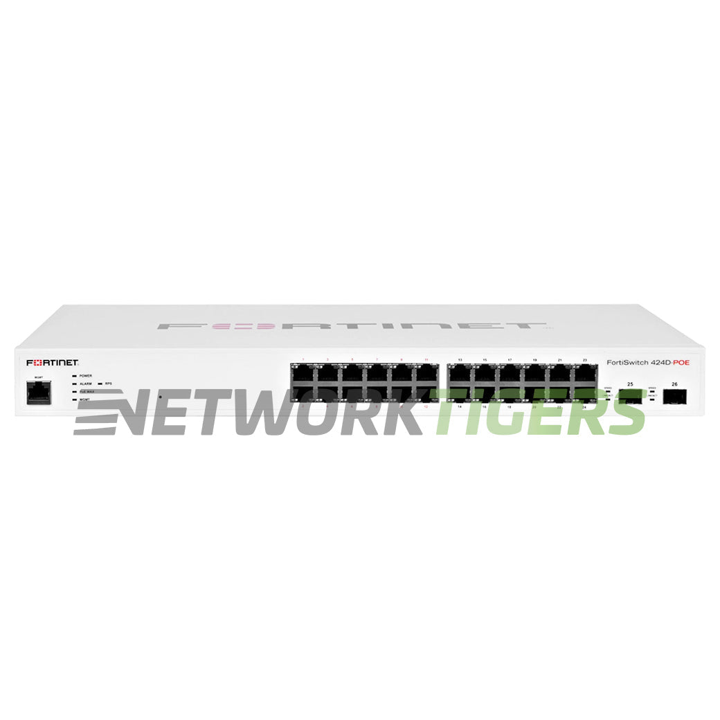 Fortinet FS-424D-POE 24x RJ45 (12x PoE+) 2x SFP+ Registrable / Unclaimed Switch