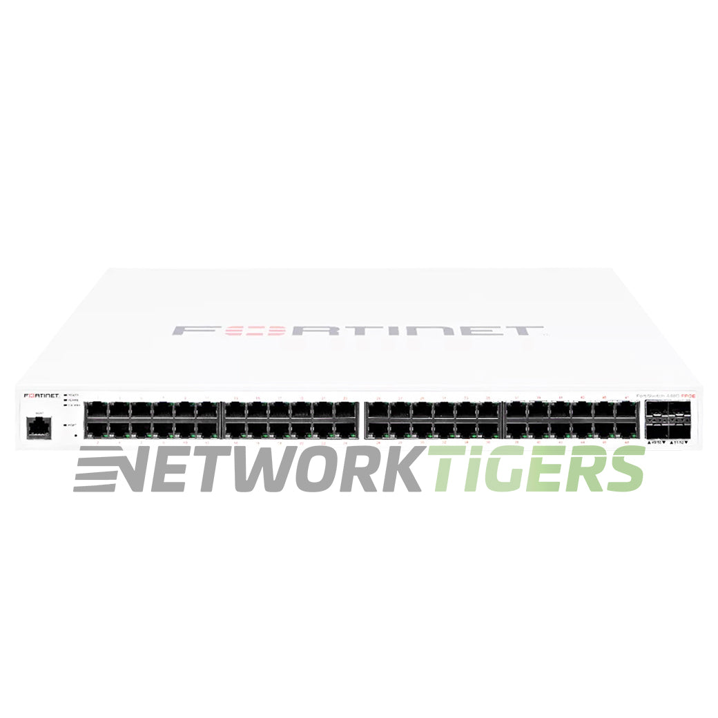 Fortinet FS-448D-FPOE 48x 1GB PoE+ RJ45 4x SFP+ Registrable / Unclaimed Switch