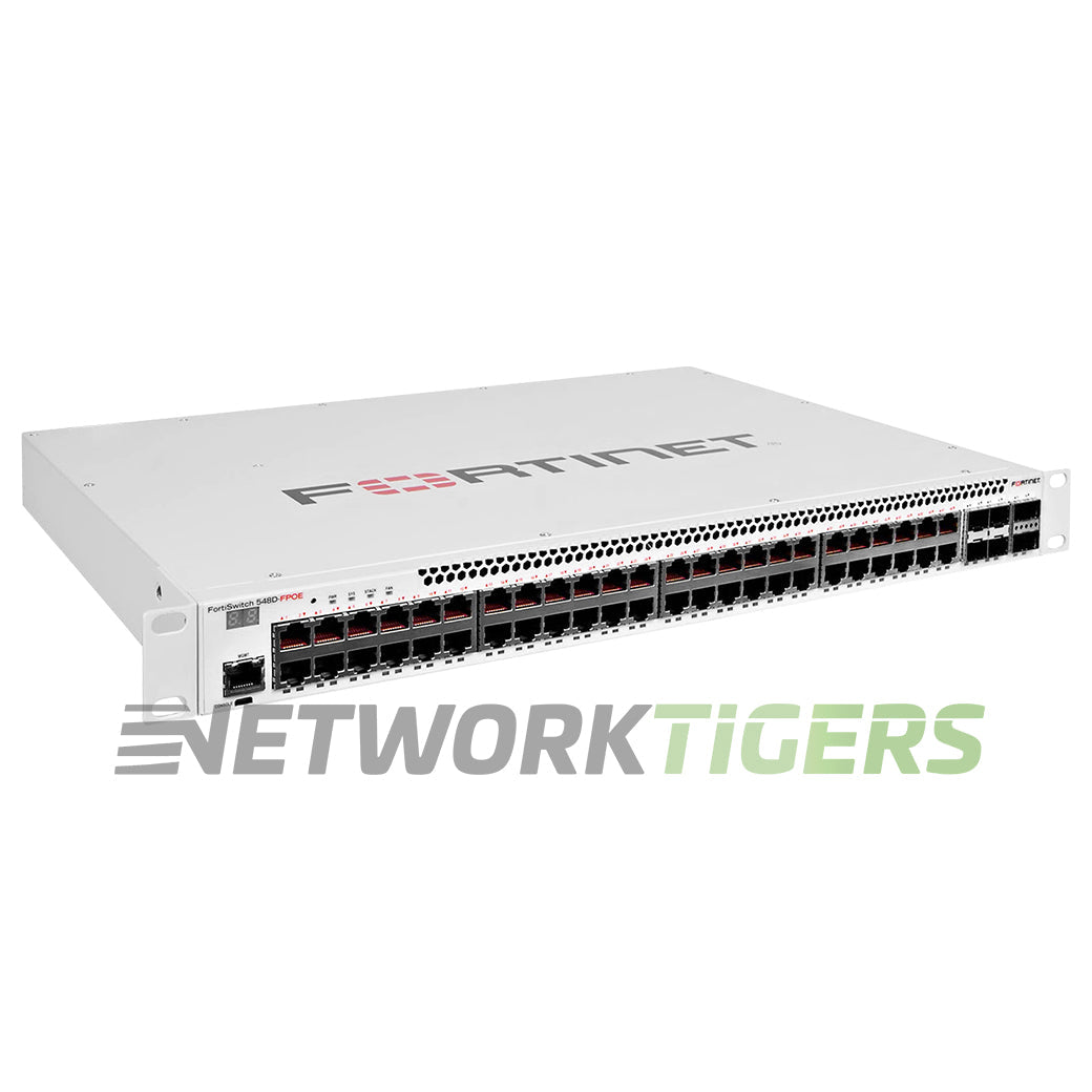 Fortinet FS-548D-FPOE 48x PoE+ RJ45 4x SFP+ 2x QSFP+ Registrable Switch