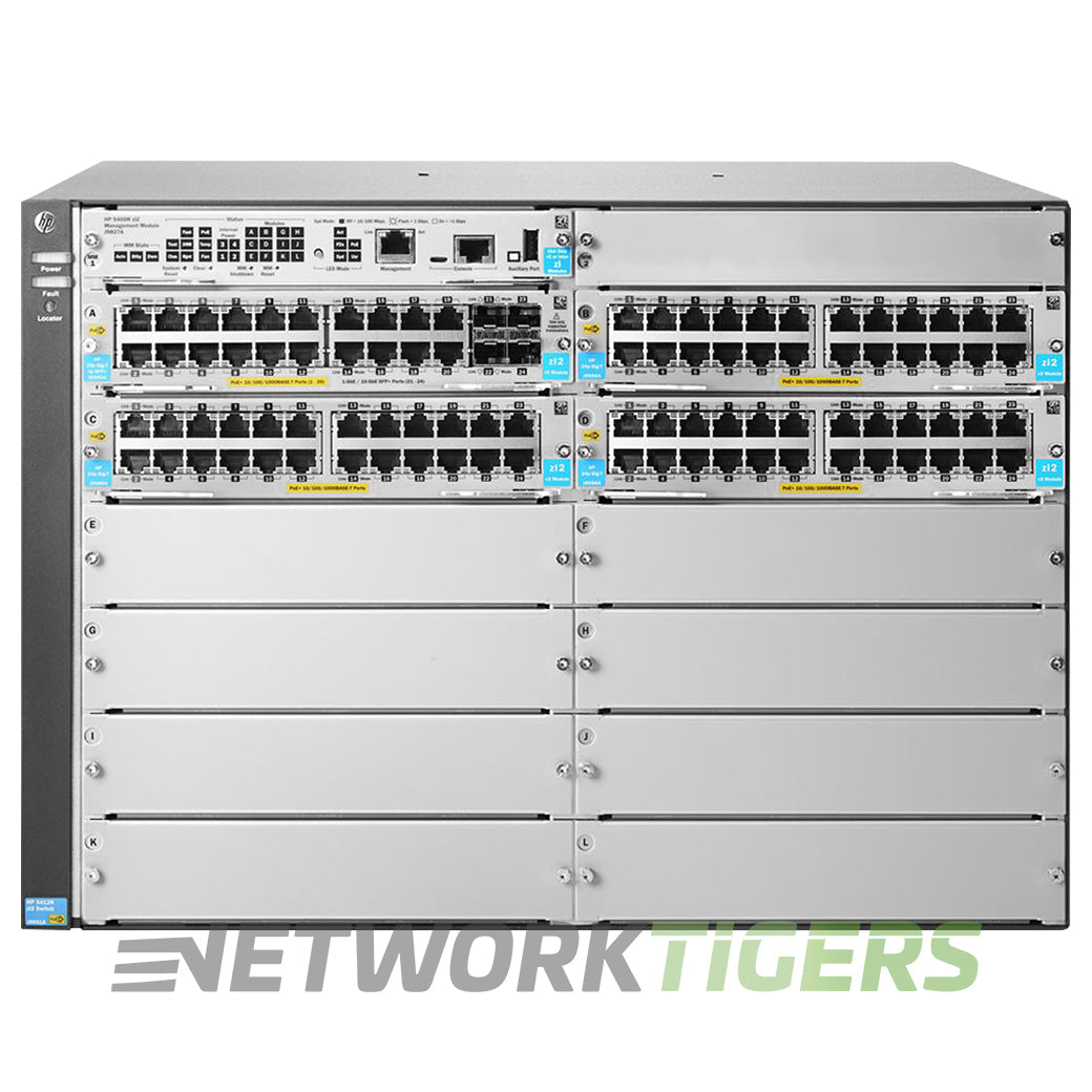 NEW HPE Aruba J9825A 92x 1GB PoE+ RJ45 2x 10GB SFP+ 8x Exp Mod Slot Switch