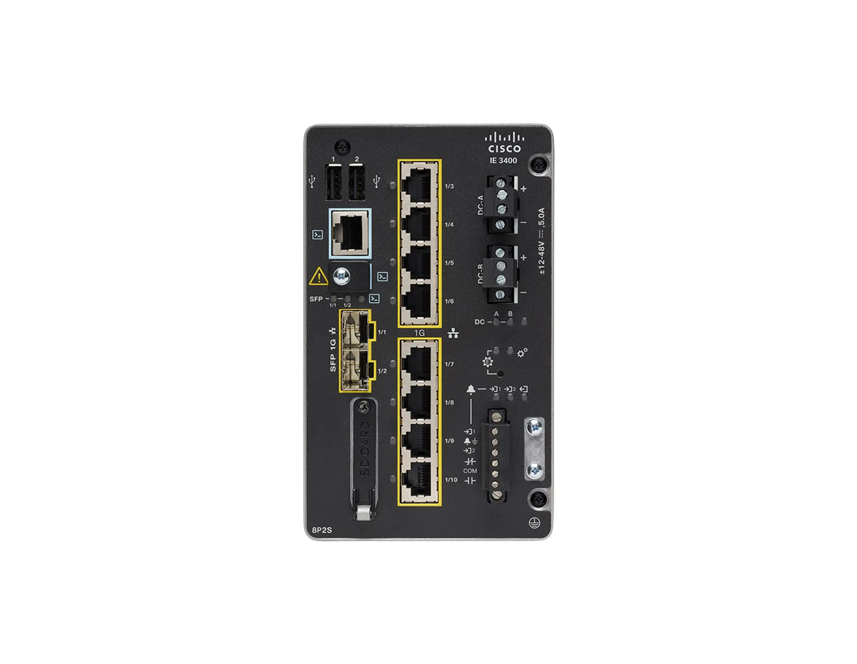 Cisco IE-3400-8P2S-A Industrial Ethernet Switch with 8 PoE Ports and 2 SFP Uplinks
