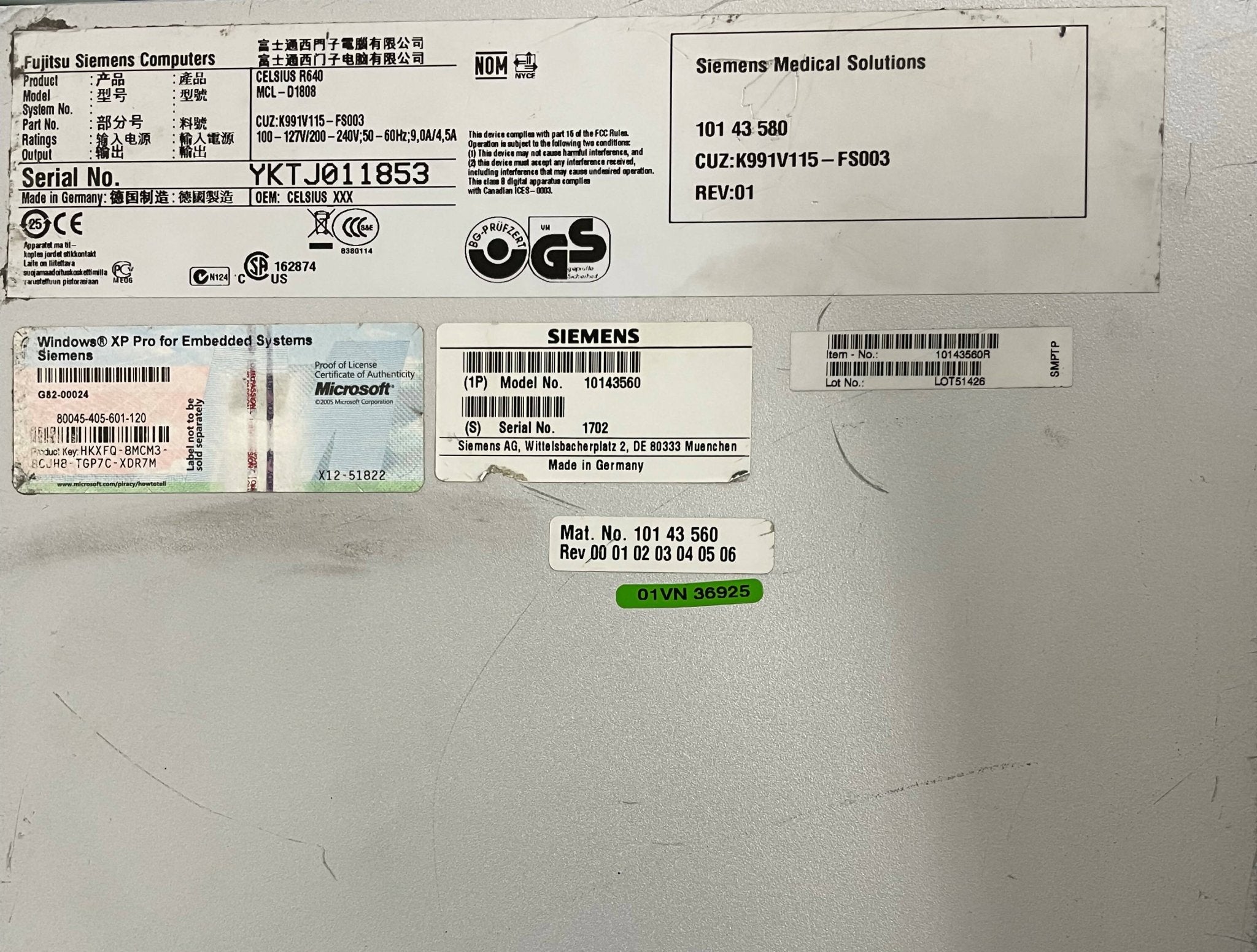 IES Tower 8 Syngo Workplace Celsius R640 (10143560/10143580) Siemens