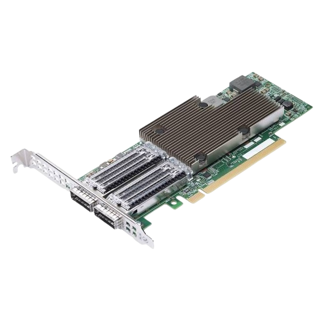 BCM957508-P2100G Broadcom NetXtreme E-Series P2100G, Dual-port 100GbE, PCIe4.0 x16, 2x QSFP56/QSFP28, LP+FH - NEW