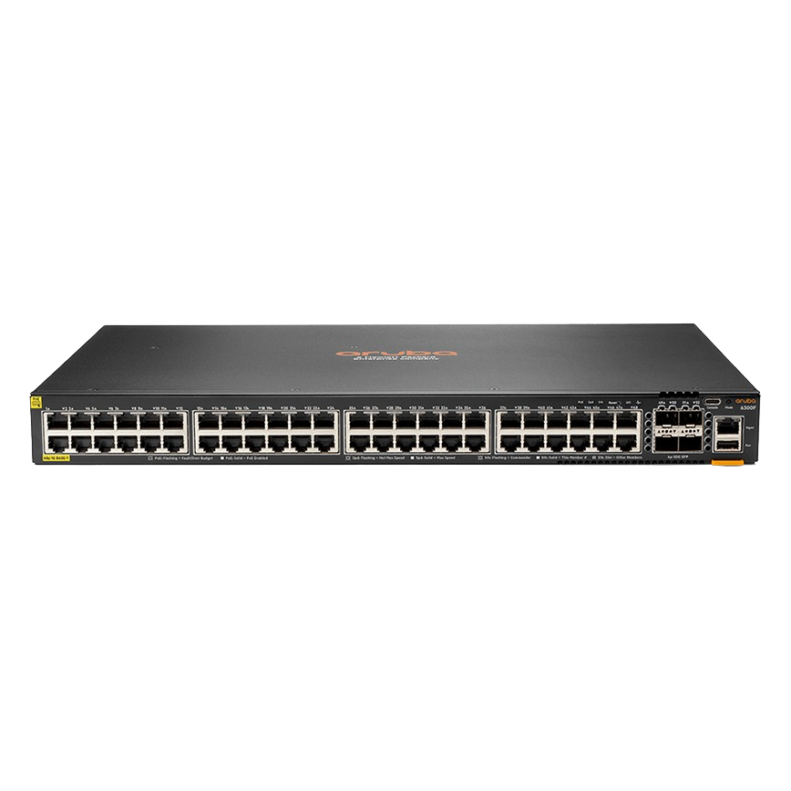 JL666A ARUBA CX 6300F 24-port 1GbE Class 4 PoE and 4-port SFP56 Switch - RENEW