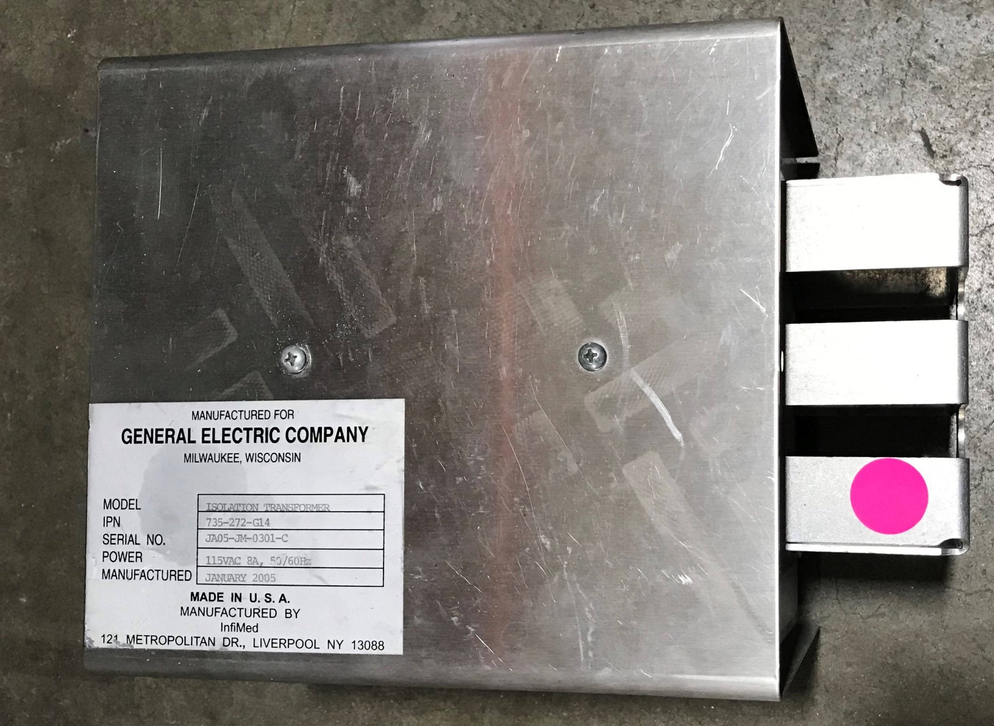 Infimed Isolation Transformer (735-272-G14) GE