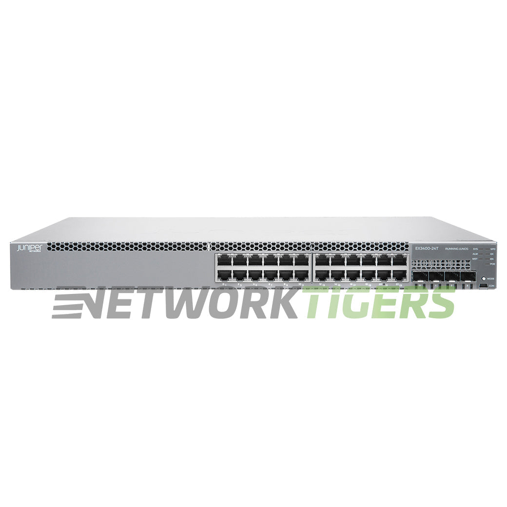 NEW Juniper EX3400-24T 24x 1GB RJ-45 4x 10GB SFP+ 2x 40GB QSFP+ F-B Air Switch