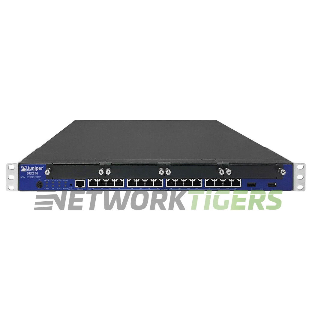 NEW Juniper SRX240H2-DC 1.8 Gbps 16x 1GB RJ45 4x Open PIM Slot (DC) Gateway