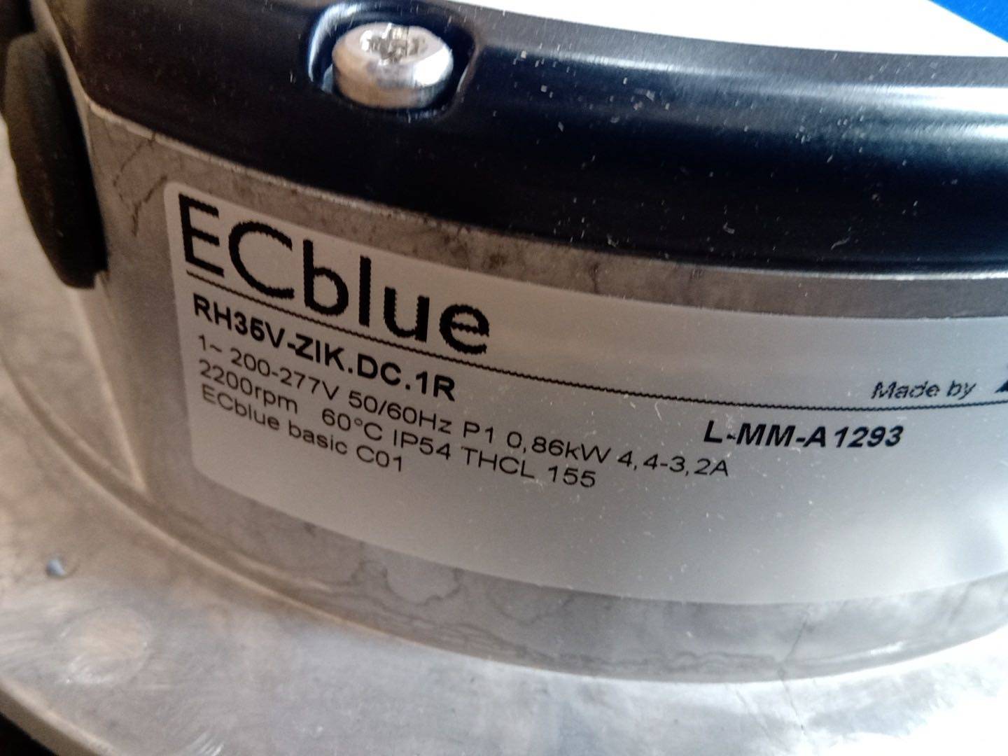 Brand new RH35V-ZlK.DC.1R  ZIEHL-ABEGG centrifugal fan 200-277V/380-480V 0.86kW 2200RPM