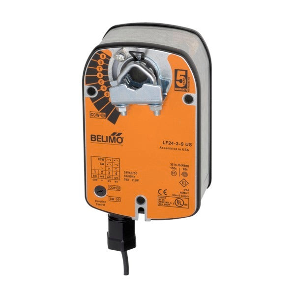 LF24-S US | Belimo Spring Return Damper Actuator 35 In Lb 24VACDC On Off