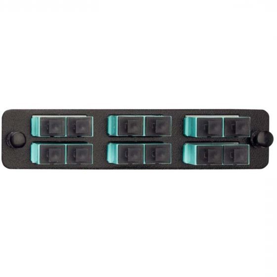 AFL Adapter Plate, Black, 12 Fiber SC SM, Zirconia Sleeve, LGX 118